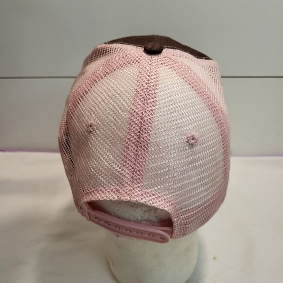 John Deere Pink Brown Hat Snapback Baseball Vintage Cap Dad Trucker - Picture 5 of 12